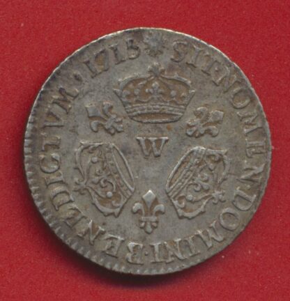 LOUIS XIV - 1/10 Ecu aux 3 couronnes - 1715 W - Lille – Image 2
