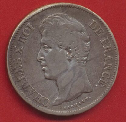Charles X 5 francs 1830 A tranche en relief
