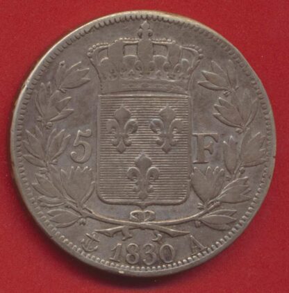Charles X - 5 Francs - 1830 A - tranche en relief – Image 2