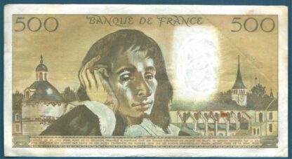 500 Francs - Pascal - 4-10-1973 – Image 2