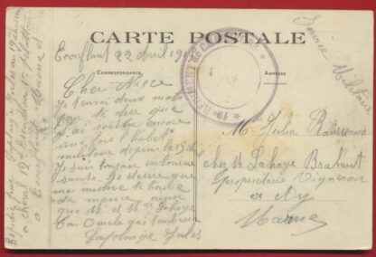 CPA Ecouflant - Vue d'ensemble - Cachet 19° chasseurs – Image 2