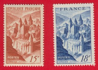 Lot timbres Conques aveyron