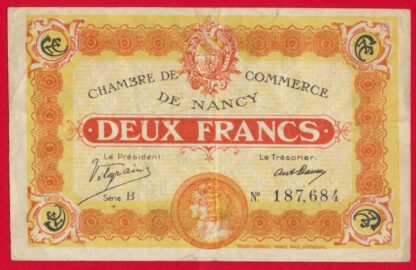 chambre de commerce de nancy 2 francs serie B