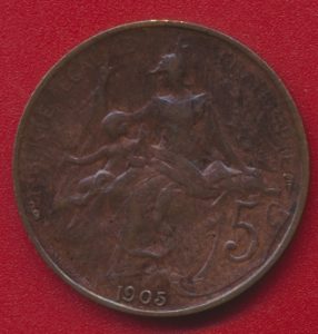 5 centimes daniel dupuis 1905