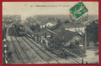 CPA Aillevillers haute saone vue generale passage de train