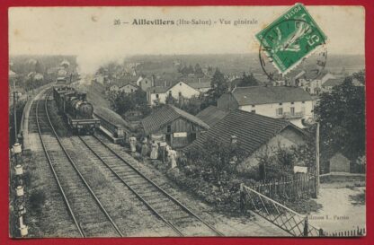 CPA Aillevillers haute saone vue generale passage de train