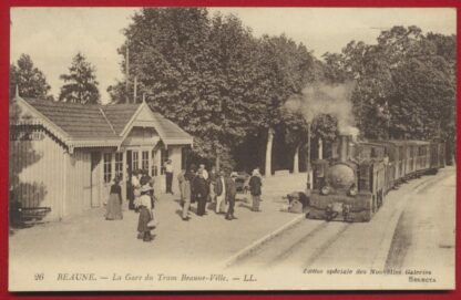 CPA Beaune La gare du tram Beaune-ville