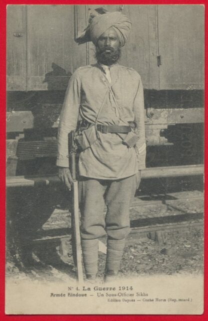 CPA la guerre de 1914 armée hindoue un sous-officier sikhs