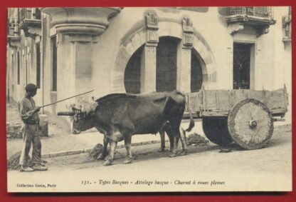 types basques attelage basque chariot à roues pleines