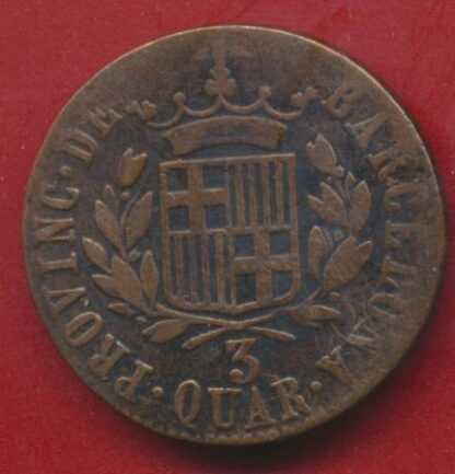 ESPAGNE - Provincia de Barcelona - 1823 - 3 Quartos – Image 2