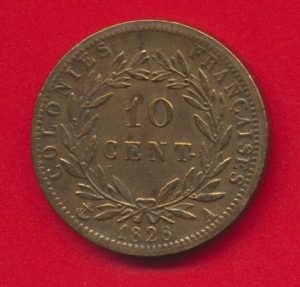 colonies françaises guyane charles X 1828 10 centimes
