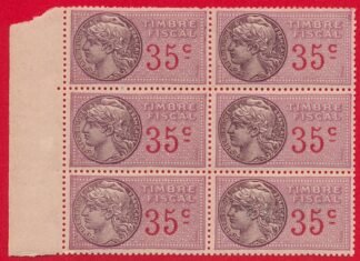 Bloc timbres fiscaux - 35 Centimes - 1936-1958