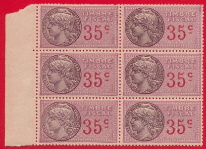 Bloc timbres fiscaux - 35 Centimes - 1936-1958