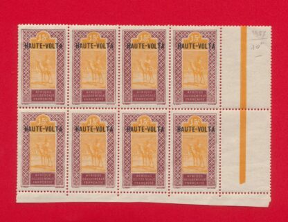 bloc 8 timbres haute-volta 15 centimes