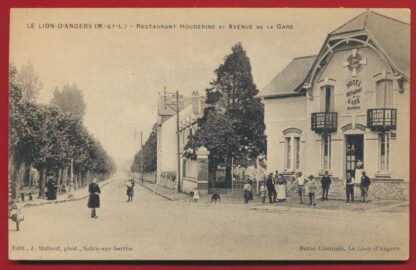 cpa-le-lion-d-angers-restaurant-houdebine-et-avenue-de-la-gare