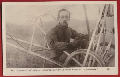 cpa-locomotion-aerienne-santos-dumont-sur-son-monoplan-la-demoiselle