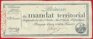 Promesse de Mandat Territorial - Cinq cents francs