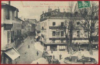 cpa-castres-la-rue-henri-iv-en-coin-de-la-place-nationale