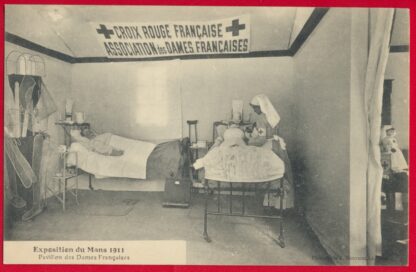 cpa-exposition-du-mans-1911-pavillon-des-dames-francaises-croix-rouge