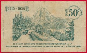 Chambre de commerce tarbes 50 centimes 1915