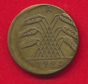 allemagne-10-rentenpfennig-faute-erreur-frappe-decalé-1924