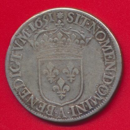 Louis XIV - Ecu à la mèche longue - 1651 - Paris – Image 2