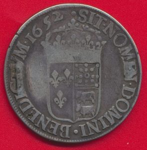 ecu-louis-xiv-1652-k-bordeaux-meche-longue