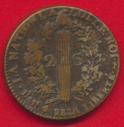 LOUIS XVI - 2 Sols - 1792 - AA - Metz – Image 2