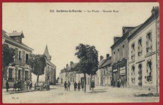 cpa-ascheres-le-marche-la-poste-grande-rue