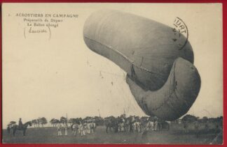 cpa-aerostiers-campagne-preparatifs-depart-ballon-allonge-saucisse