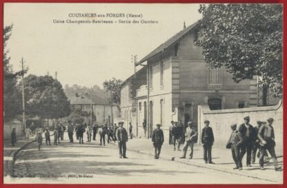 cpa cousances aux forges meuse usine champenois rambeaux sortie des ouvriers