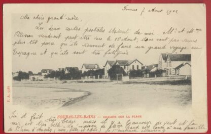 cpa fouras les bains chalets sur la plage