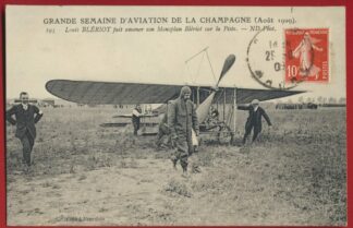 cpa-grande-semaine-aviation-champagne-aout-1909-louis-bleriot-monoplan-piste