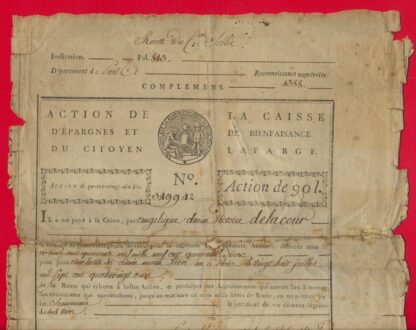 1-action-bienfaisance-90-livres-caisse-epargnes-citoyen-revolution-pluviose-an3-republique-janvier-1795-dos