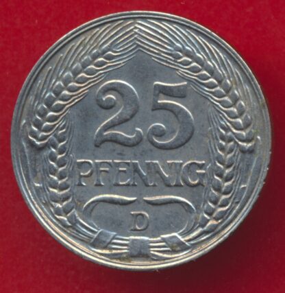 ALLEMAGNE - Empire -  25 Pfennig - 1910 D – Image 2