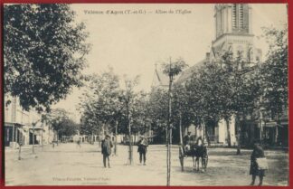 cpa-valence-agen-allees-eglise-tarn-garonne