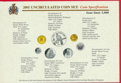 NOUVELLE-ZELANDE - Set de Monnaies - 2001 – Image 5