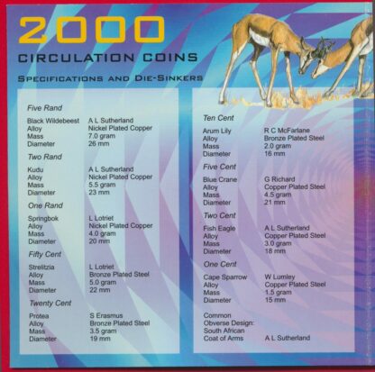 AFRIQUE DU SUD - Set de Monnaies - 2000 – Image 5