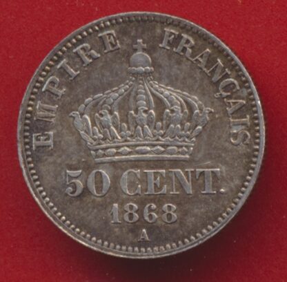 Napoléon III - 50 Centimes - 1868 - A - Paris – Image 2