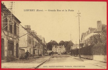 cpa-lieurey-eure-grande-rue-poste