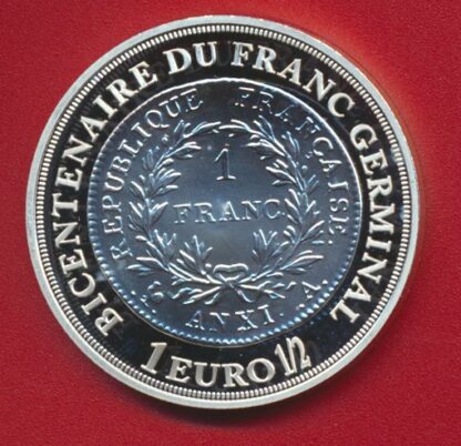 FRANCE - 1€ 1/2 - Bicentenaire du Franc Germinal - Bonaparte Premier Consul – Image 2