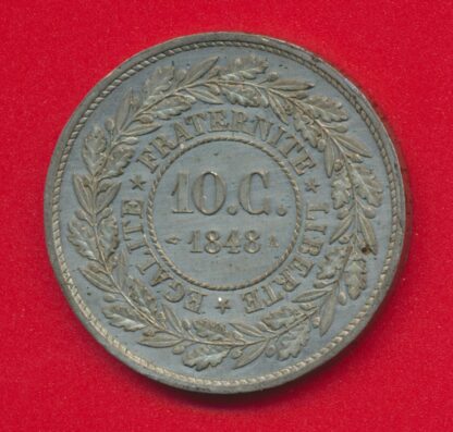 Essai - 10 Centimes - 1848 - Barré – Image 2