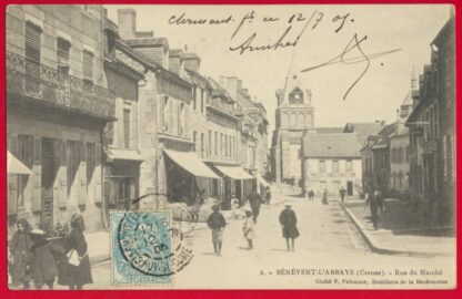 cpa-benevent-abbaye-rue-marche-distillerie-benventine-pelissier