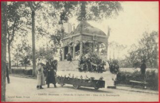 cpa-ernee-mayenne-fetes-11-juillet-1909-char-boulangerie