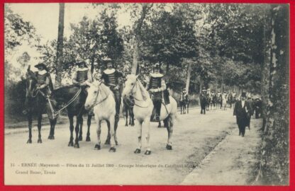 cpa-ernee-mayenne-fetes-11-juillet-1909-char-groupe-historique-cardianal-mazarin