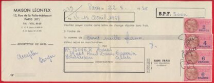 TIMBRES FISCAUX sur Facture  - 1957 – Image 2