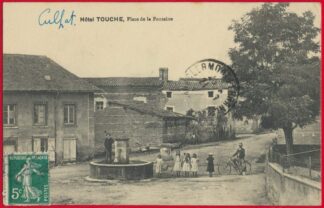 cpa-hotel-touche-place-fontaine-culfat