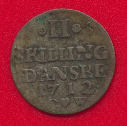 DANEMARK - 2 Skilling - 1712 - CW – Image 2
