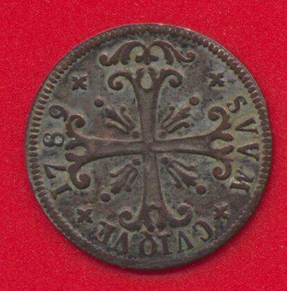 SUISSE - Canton de Neuchatel - 1/2 Batzen - 1789 – Image 2