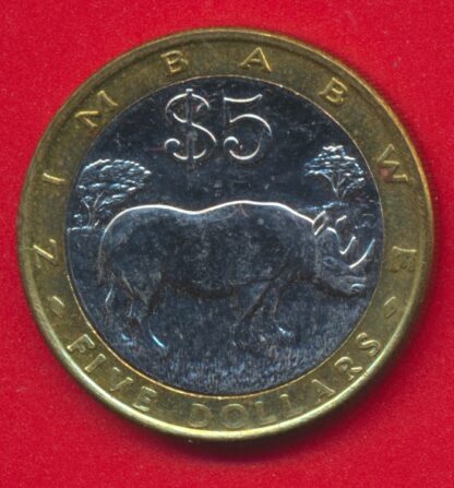 ZIMBABWE - 5 Dollars - 2001 – Image 2
